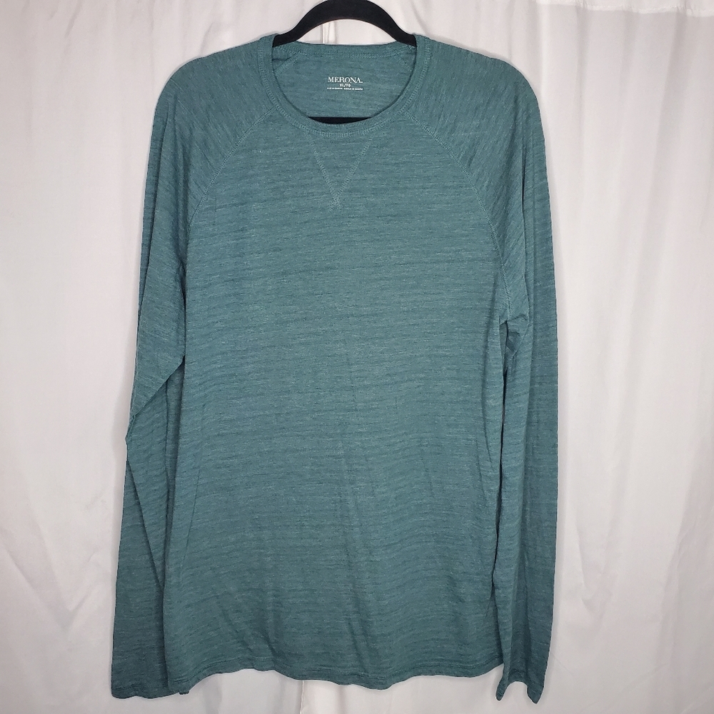 ♤ Merona Heather Green Long Sleeved T-Shirt Size XL